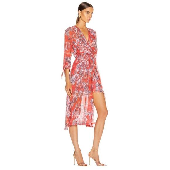 IRO Paris GRAMY Dress Printed Midi Dress M NWT Boho - Picture 10 of 11